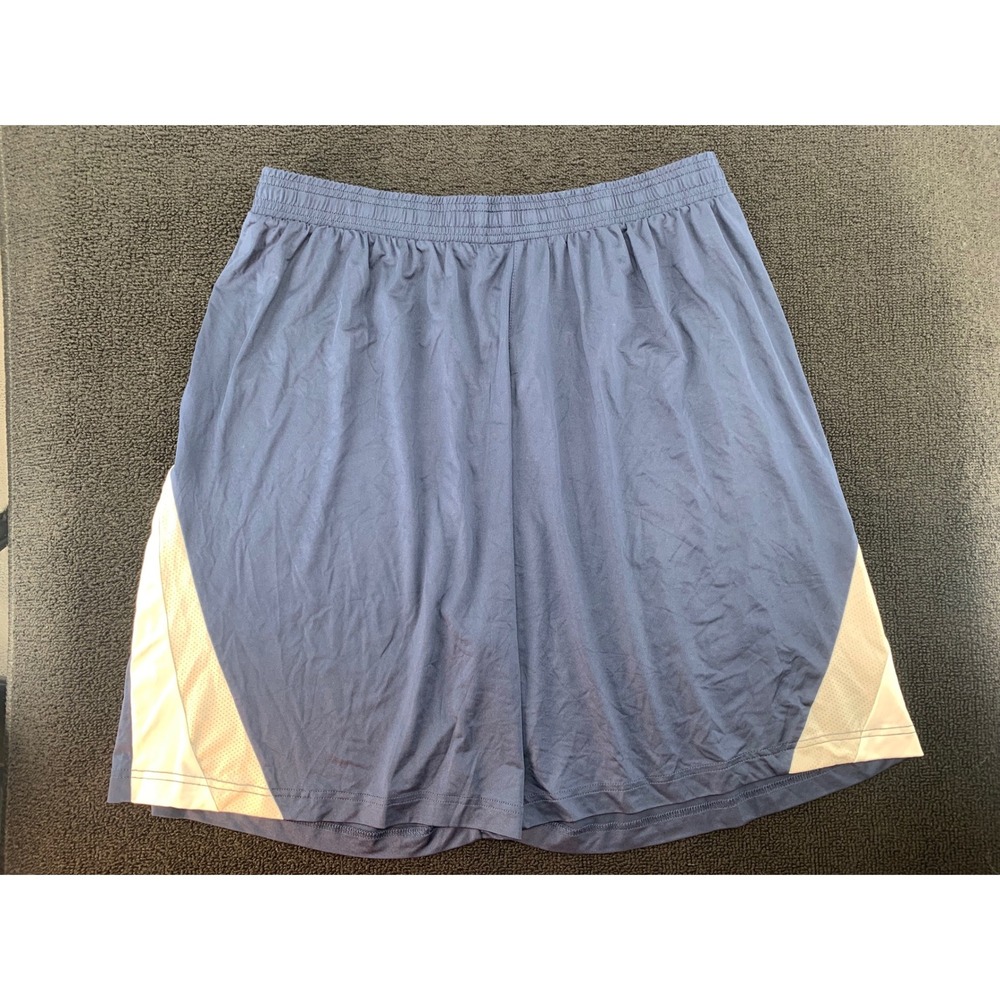 TEAM 365 Mens Athletic Shorts Blue White Mesh Panel Athletic Performance‎ L G